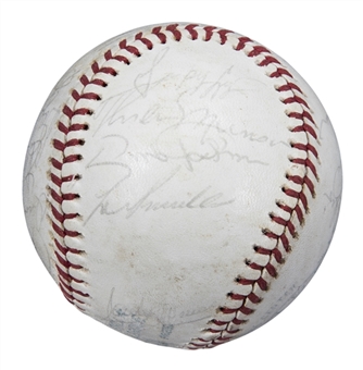 1976 American League Champions New York Yankees Team Signed OAL MacPhail Baseball With 21 Signatures Including Munson, Hunter, Lemon & Berra (Beckett)